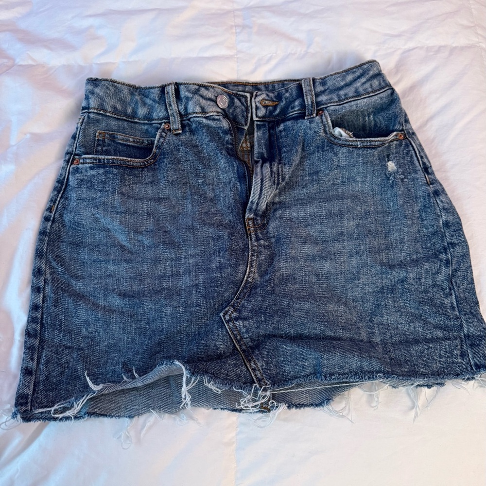 wild fable Blue Distressed Denim Mini Skirt